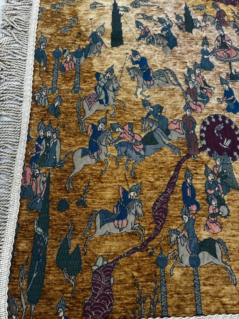 Turkish Decorative Mustard Gold Rug or Wall Hanging - Picture 3 of 6
